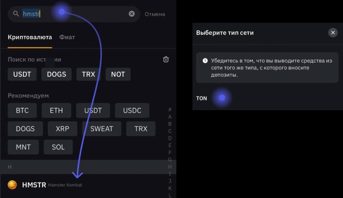 Инструкция по привязке кошелька в Hamster Kombat на примере биржи Bybit