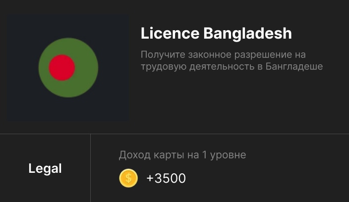 Карта Licence Bangladesh