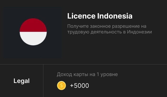 Карта Licence Indonesia