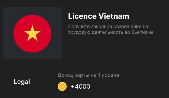 Карта Licence Vietnam