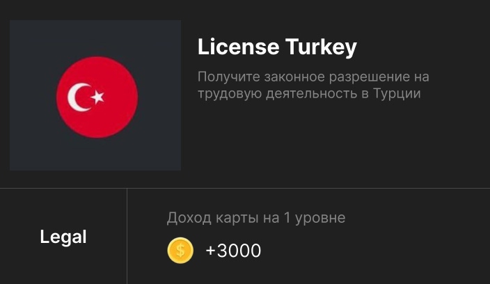 Карта Licence Turkey