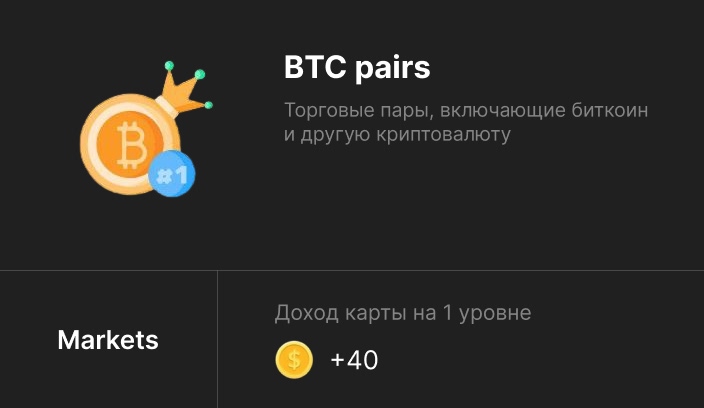 Карта BTC Pairs